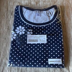 Anthony Richards Navy and White Cotton Top